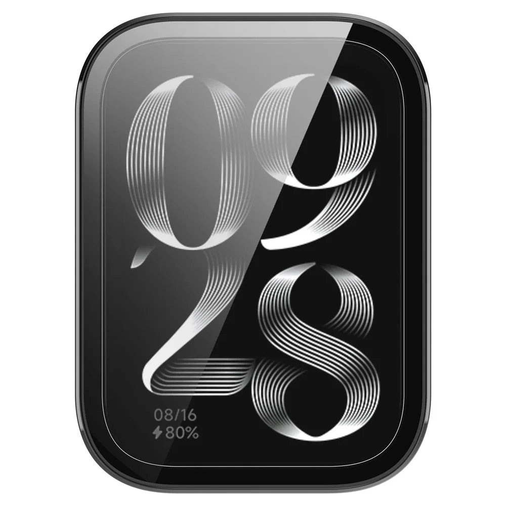 For Xiaomi Smart Band 10 Pro (Standard Edition) Protective Case with Tempered Glass Screen Protector PC Watch Cover - Black - 6