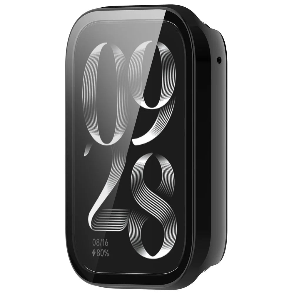 For Xiaomi Smart Band 10 Pro (Ceramic Edition) Protective Case with Tempered Glass Screen Protector PC Watch Cover - Black - 2