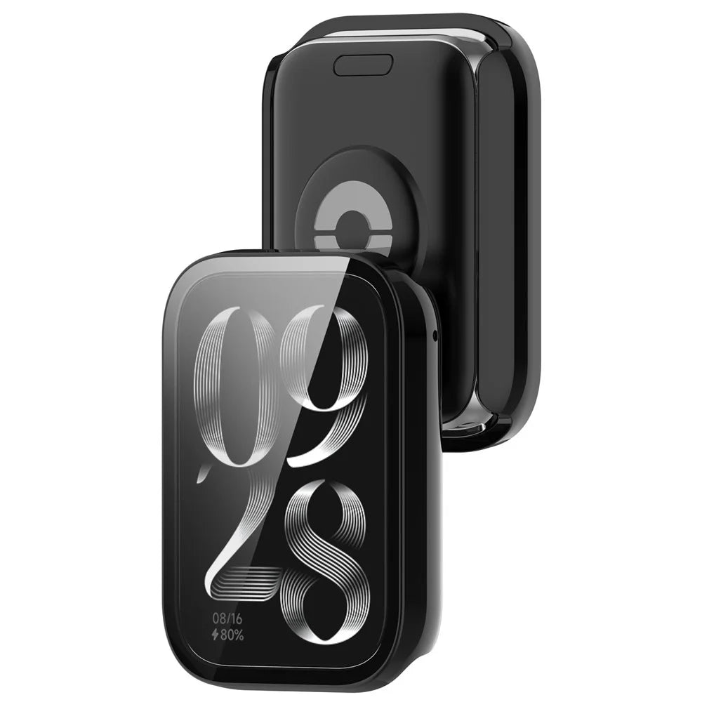 For Xiaomi Smart Band 10 Pro (Ceramic Edition) Protective Case with Tempered Glass Screen Protector PC Watch Cover - Black - 3