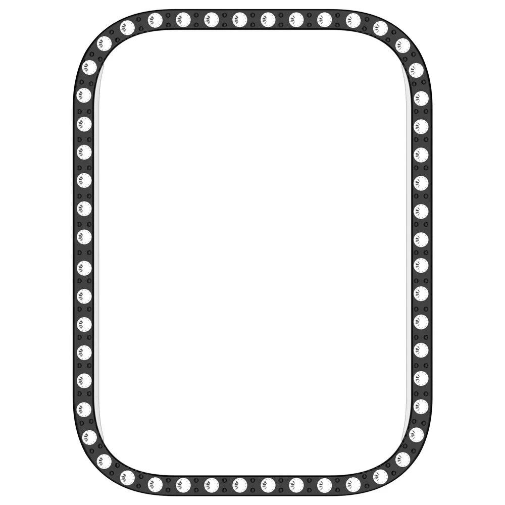 For Xiaomi Smart Band 10 Pro Ceramic Half Case Rhinestones Decor Hard PC Protective Cover - Black - 6