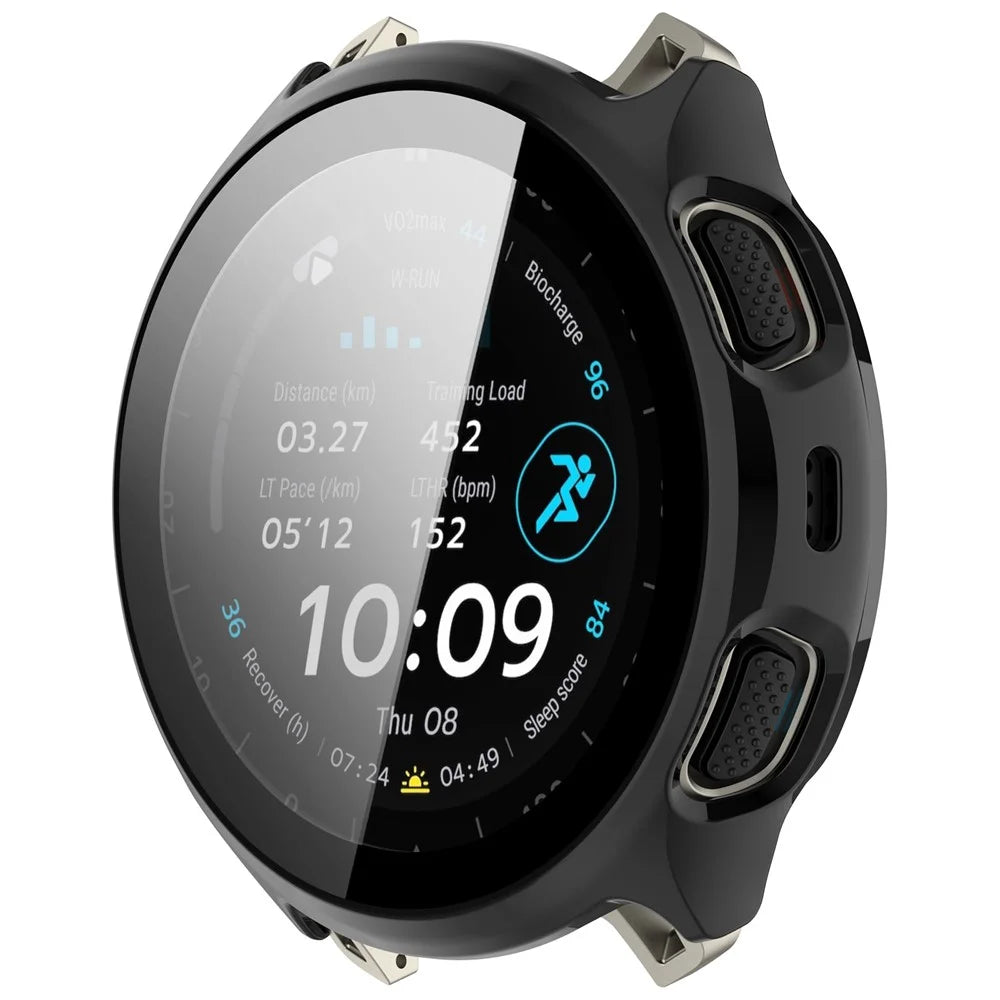 For Huami Amazfit Cheetah 2 Pro Protective Case with Tempered Glass Screen Protector PC Watch Cover - Black - 2