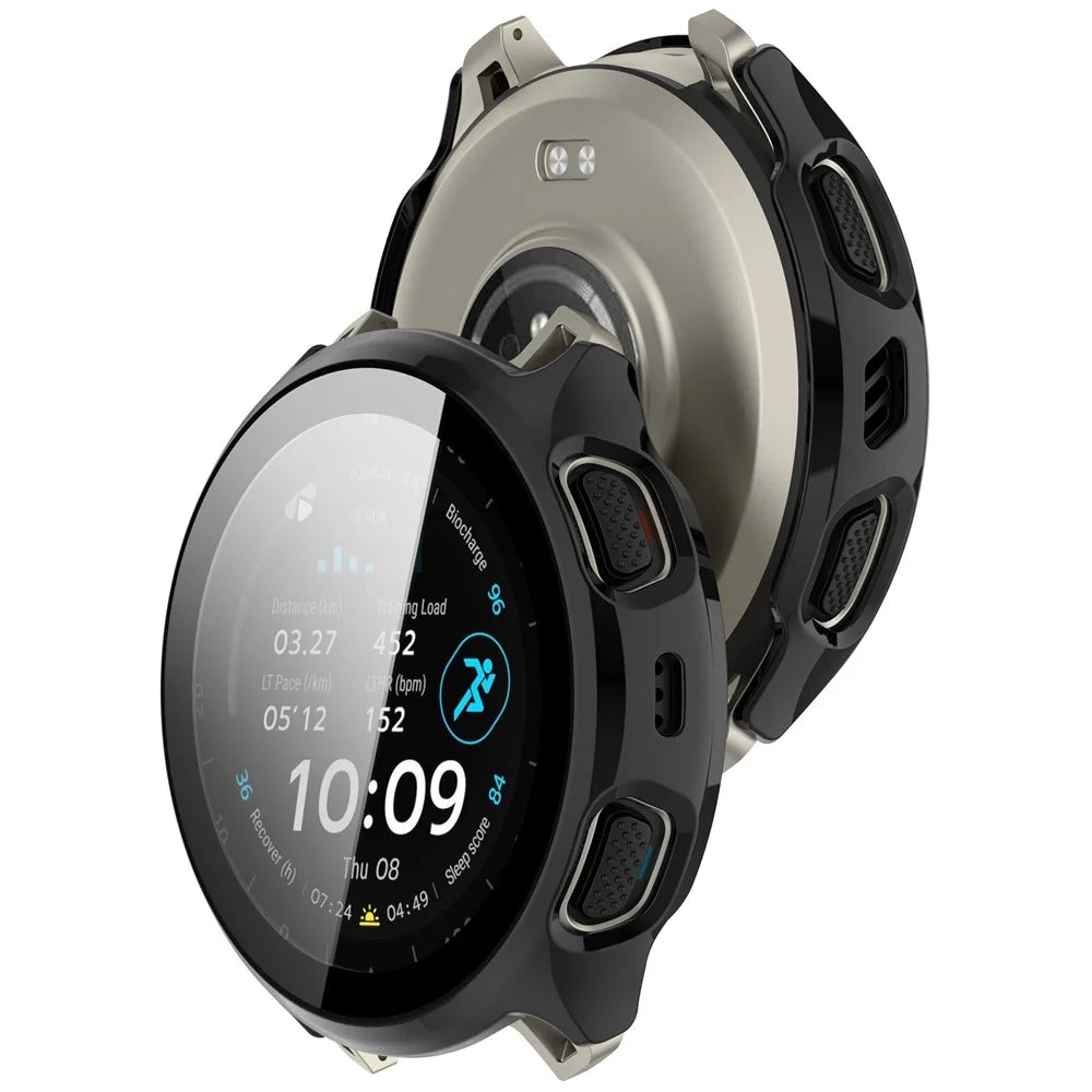 For Huami Amazfit Cheetah 2 Pro Protective Case with Tempered Glass Screen Protector PC Watch Cover - Black - 3