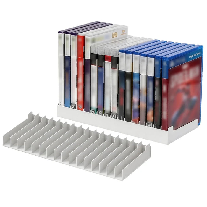 8026 16-in-1 Game Disc Storage Organizer for PS5  /  PS4  /  Nintendo Switch Universal Disc Holder Desktop Rack - White - 1