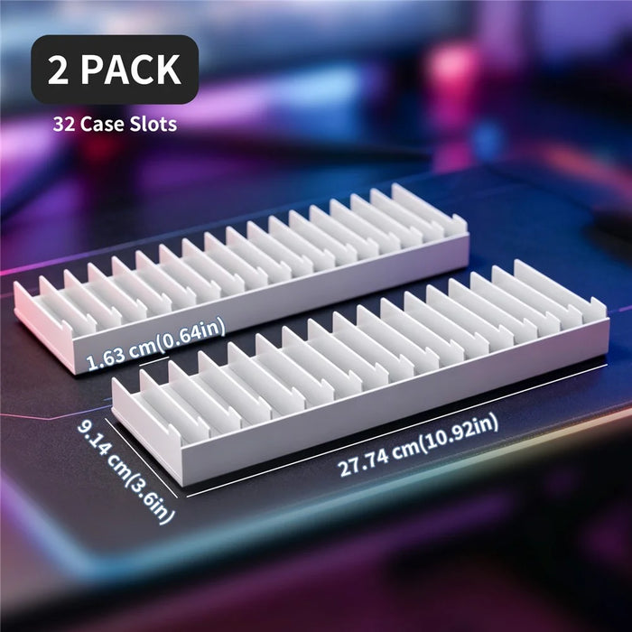8026 16-in-1 Game Disc Storage Organizer for PS5  /  PS4  /  Nintendo Switch Universal Disc Holder Desktop Rack - White - 7