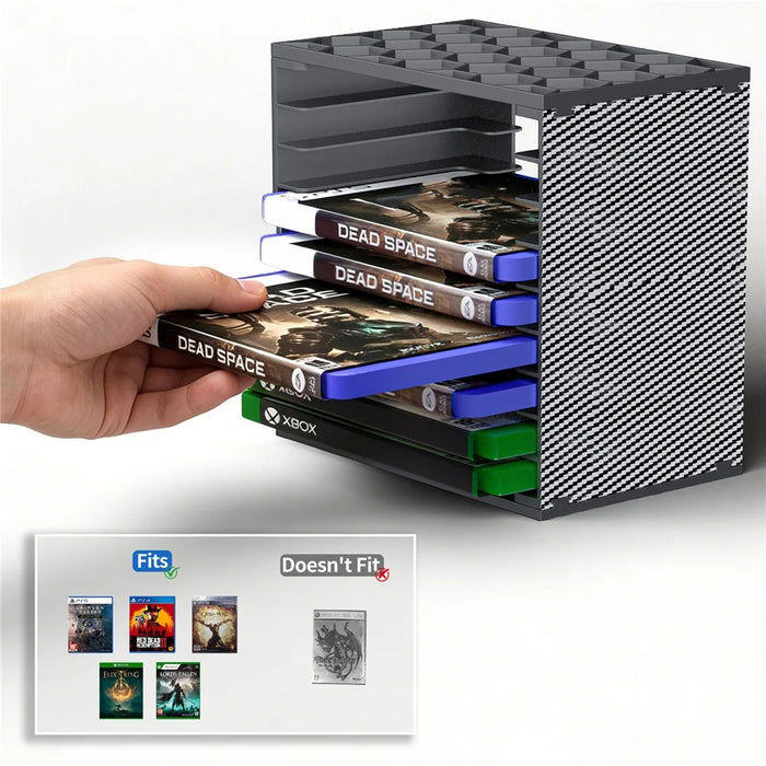 8056 Game Disc Storage Tower DIY Modular for Nintendo Switch  /  PS5  /  PS4  /  Xbox Game Cartridge Organizer - Black - 2
