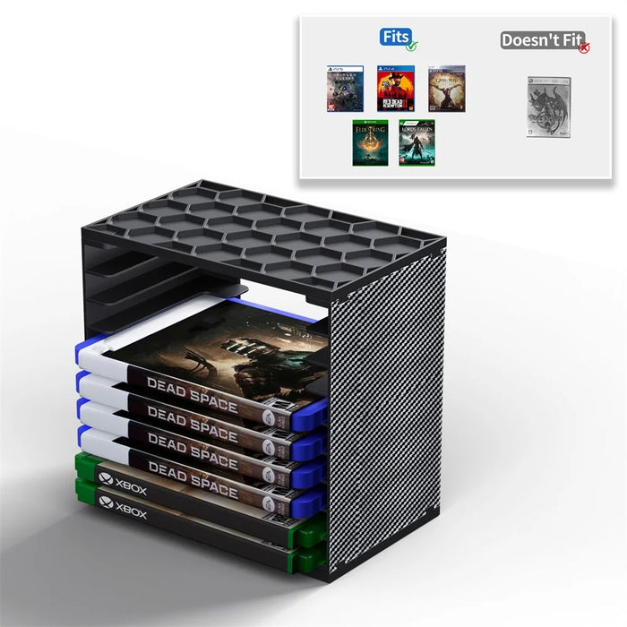 8056 Game Disc Storage Tower DIY Modular for Nintendo Switch  /  PS5  /  PS4  /  Xbox Game Cartridge Organizer - Black - 3