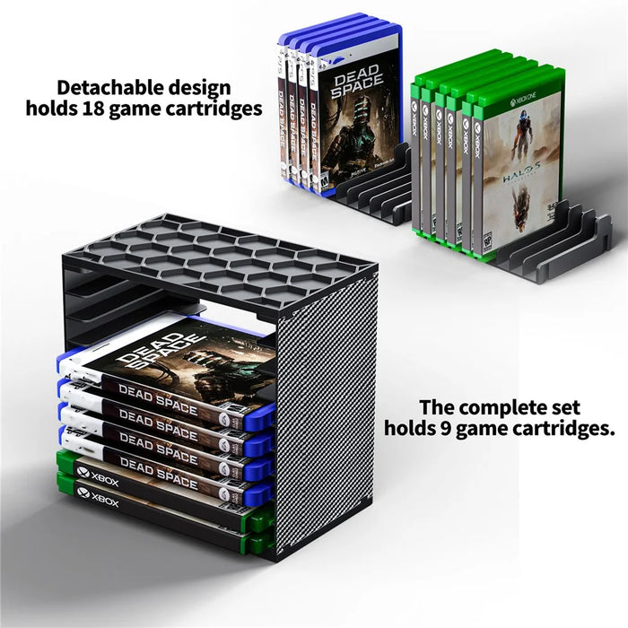 8056 Game Disc Storage Tower DIY Modular for Nintendo Switch  /  PS5  /  PS4  /  Xbox Game Cartridge Organizer - Black - 6