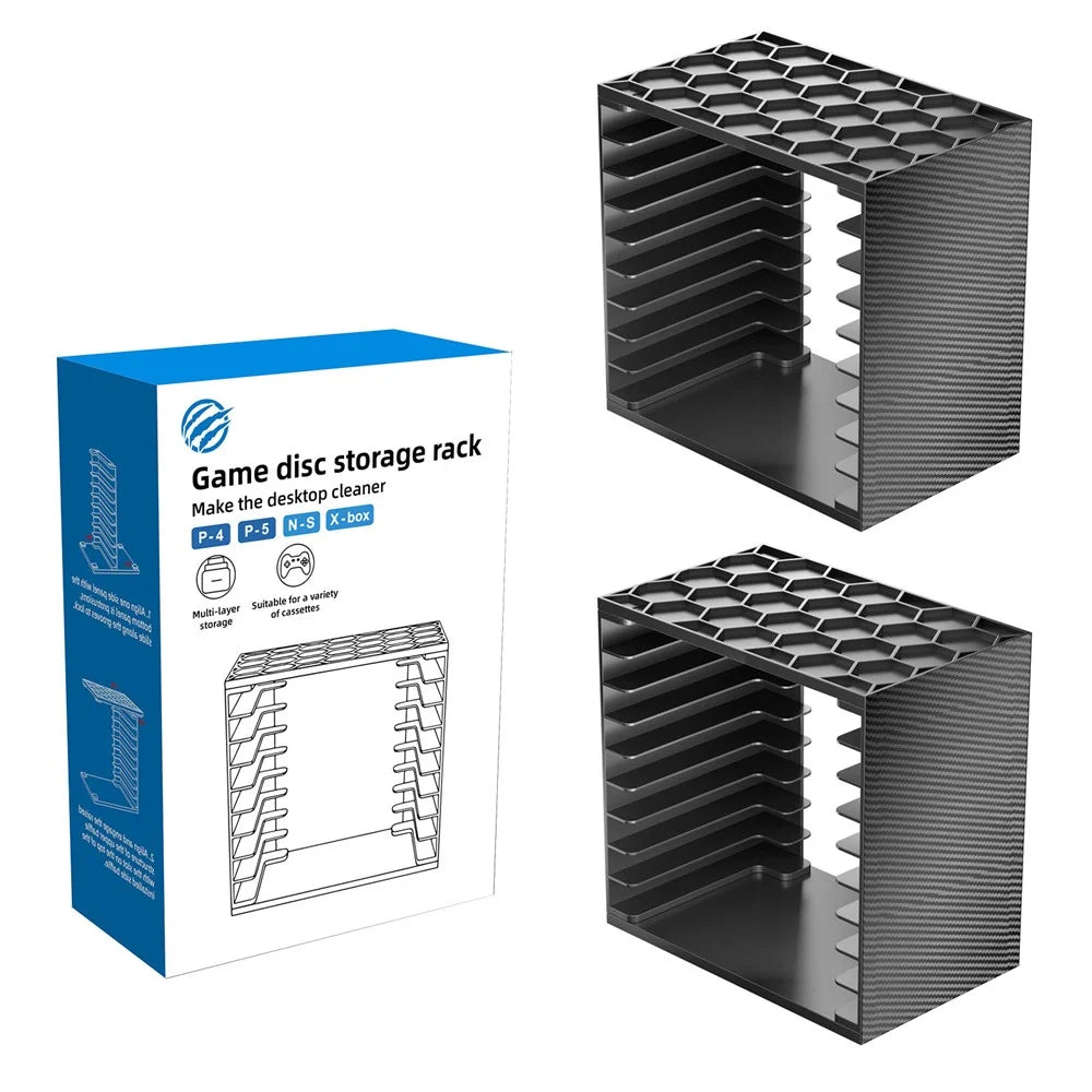 8056 2Pcs Game Disc Storage Tower DIY Modular for Nintendo Switch  /  PS5  /  PS4  /  Xbox Game Cartridge Organizer - Black - 1