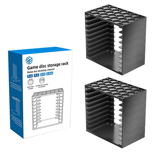 8056 2Pcs Game Disc Storage Tower DIY Modular for Nintendo Switch  /  PS5  /  PS4  /  Xbox Game Cartridge Organizer - Black - 1