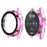 Scale Design Smart Watch Electroplated PC Frame Case with Tempered Glass Screen Protector for Huawei Watch 3 - Pink - 1