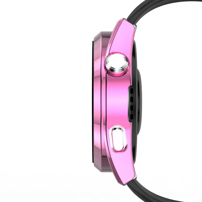 Scale Design Smart Watch Electroplated PC Frame Case with Tempered Glass Screen Protector for Huawei Watch 3 - Pink - 4