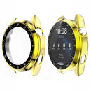 Scale Design Smart Watch Electroplated PC Frame Case with Tempered Glass Screen Protector for Huawei Watch 3 - Gold - 1