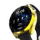 Scale Design Smart Watch Electroplated PC Frame Case with Tempered Glass Screen Protector for Huawei Watch 3 - Gold - 2