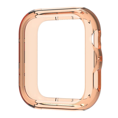 For Huawei Watch Fit 5 Pro Case Semi-Open TPU Protective Shell Hollow Watch Frame - Transparent Orange - 1