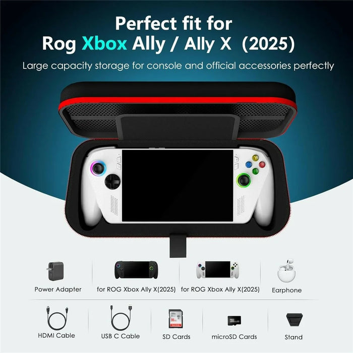 8047P For Asus ROG Xbox Ally X (2025) / Xbox Ally (2025) Shockproof Protective Case Gaming Handheld Carrying Bag Hard EVA Shell - Black - 4
