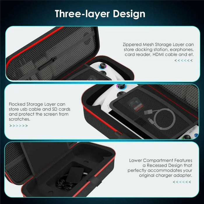 8047P For Asus ROG Xbox Ally X (2025) / Xbox Ally (2025) Shockproof Protective Case Gaming Handheld Carrying Bag Hard EVA Shell - Black - 5