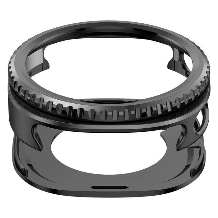 For Samsung Galaxy Watch8 Classic 46mm Case Rotating Metal Frame PC Protective Shell Watch Cover - Black - 3