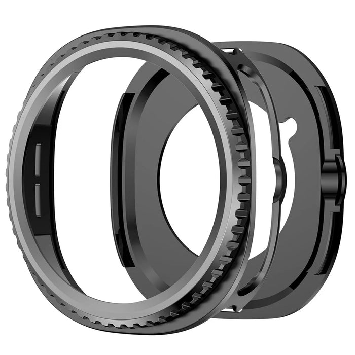 For Samsung Galaxy Watch8 Classic 46mm Case Rotating Metal Frame PC Protective Shell Watch Cover - Black - 5