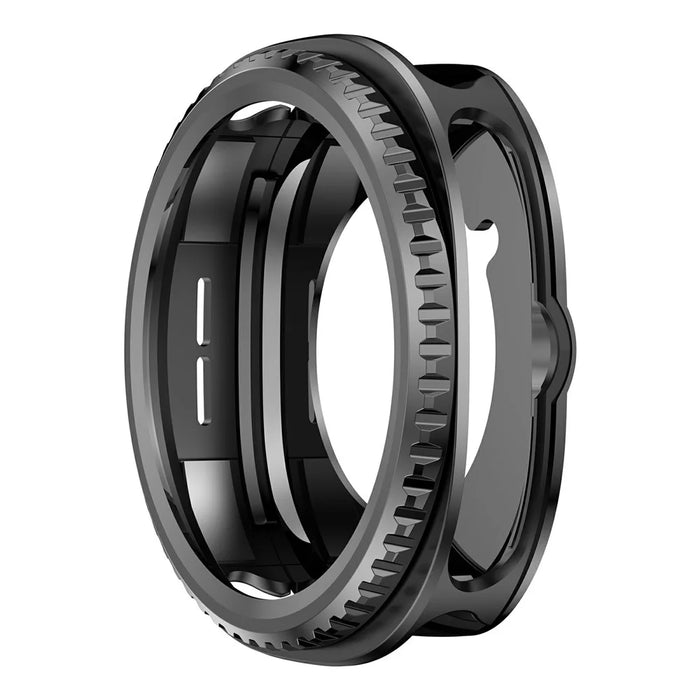 For Samsung Galaxy Watch8 Classic 46mm Case Rotating Metal Frame PC Protective Shell Watch Cover - Black - 7