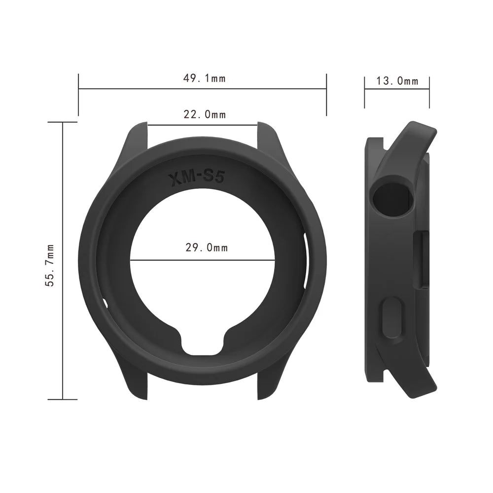 Silicone Case for Xiaomi Watch S5 Protective Cover Shockproof TPU Shell Bumper - Black - 5