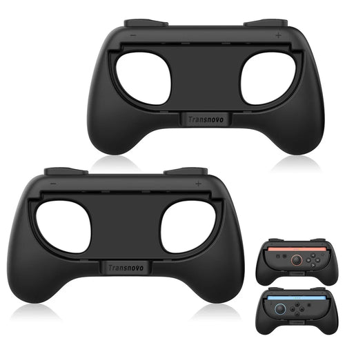 TRANSNOVO S73-010 2Pcs Gaming Controller Grips for Nintendo Switch 2 Joy-Con Ergonomic Anti-slip Handle Handheld Holder - Black - 1