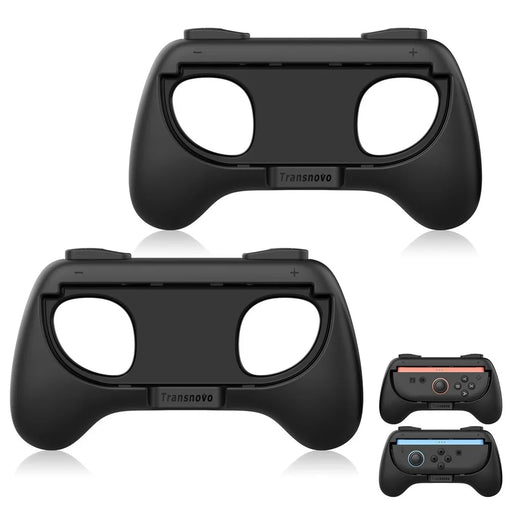 TRANSNOVO S73-010 2Pcs Gaming Controller Grips for Nintendo Switch 2 Joy-Con Ergonomic Anti-slip Handle Handheld Holder - Black - 1