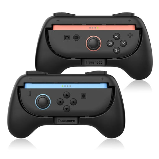 TRANSNOVO S73-010 2Pcs Gaming Controller Grips for Nintendo Switch 2 Joy-Con Ergonomic Anti-slip Handle Handheld Holder - Black - 2