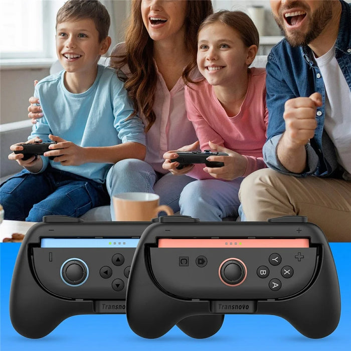 TRANSNOVO S73-010 2Pcs Gaming Controller Grips for Nintendo Switch 2 Joy-Con Ergonomic Anti-slip Handle Handheld Holder - Black - 6
