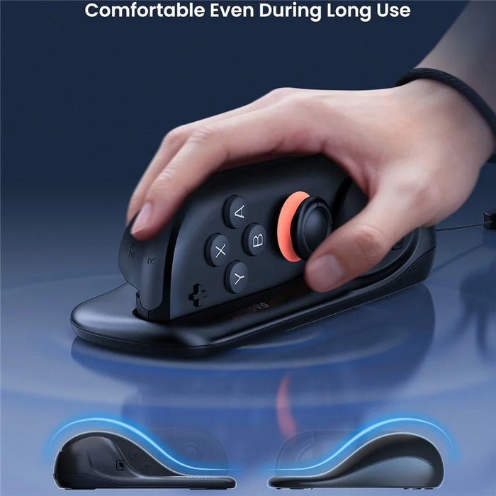 TRANSNOVO S73-014 2Pcs Controller Mouse Stand Grip for Nintendo Switch 2 Ergonomic Gaming Portable Mouse Dock Controller Stand - Black - 4