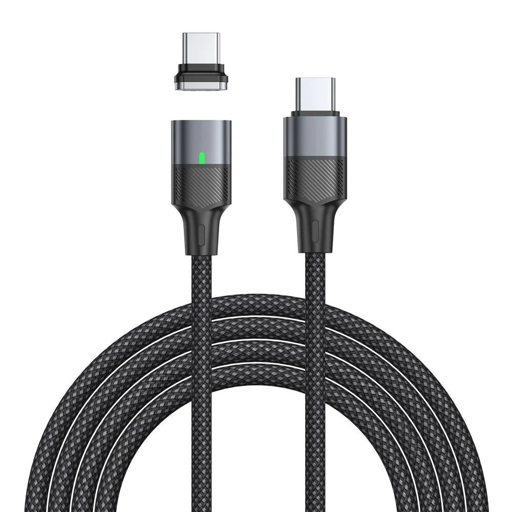 240W 1.2m Magnetic USB-C Cable 120Gbps Thunderbolt 5 Data Transfer Dustproof Type-C Charging Cable - Straight Connector - 1