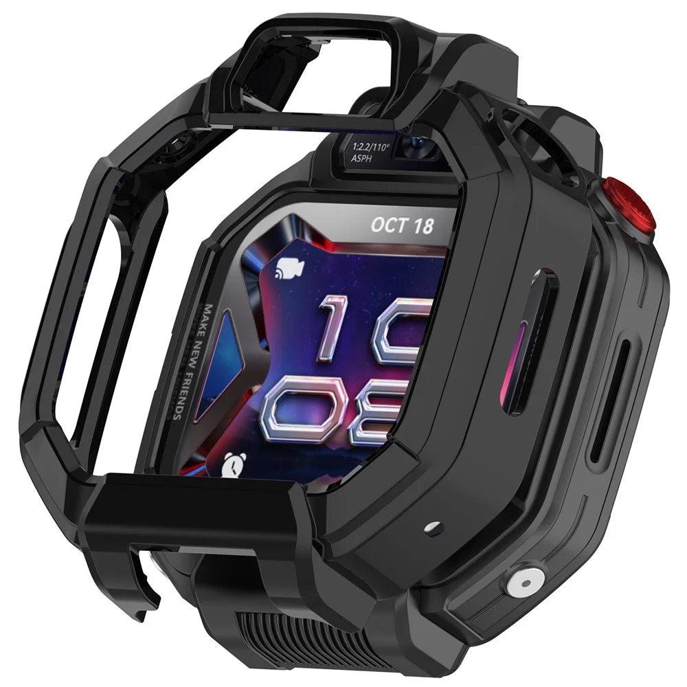 For Huawei Watch Kids X1 / X1 Pro Half Coverage Hollow Out Protective Cover PC Watch Frame Case - Black - 1