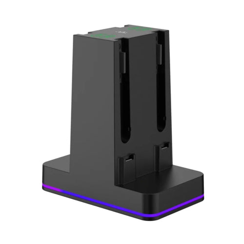SN009 4-Slot Charging Station for Nintendo Switch/Switch 2 Joy-Con Controller with RGB Breathing Light - Black - 1