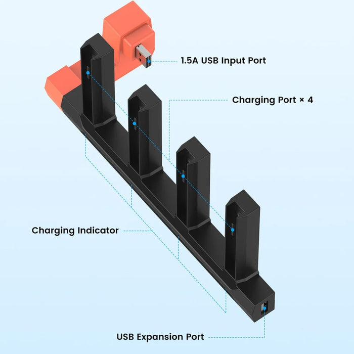 TRANSNOVO S73-013 For Nintendo Switch 2 4-Controller Charging Station with LED Indicator - 4