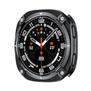 For Samsung Galaxy Watch8 44mm Protective Case Cyber Style Metal PC Watch Cover - Black / White - 2