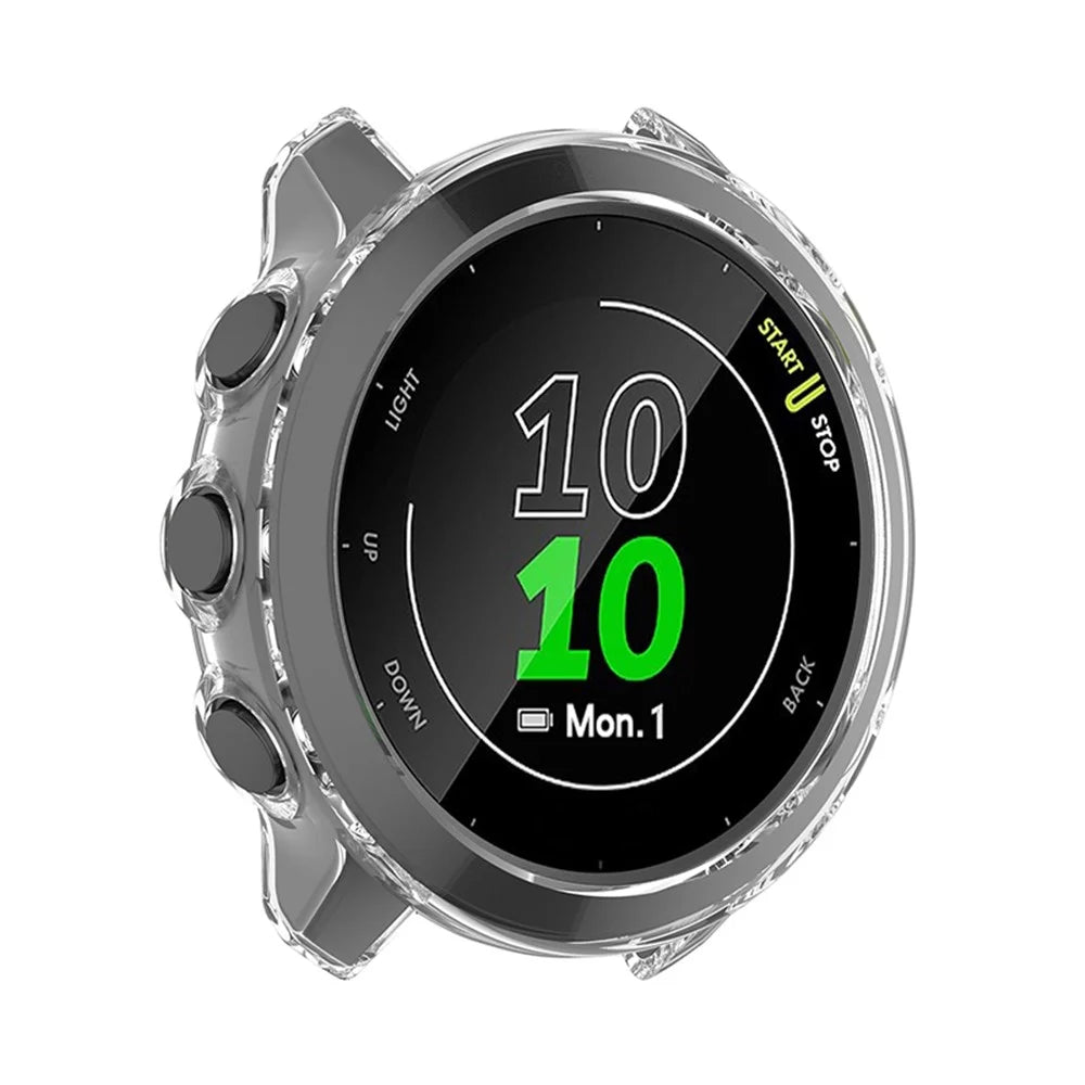 Shockproof TPU Watch Protective Half Cover Case for Garmin Forerunner 55/158 - Transparent White - 4
