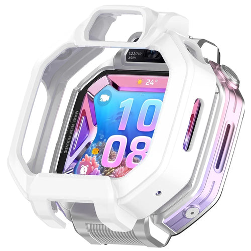 For Huawei Watch Kids X1 / Watch Kids X1 Pro Case Semi-Open TPU Protective Shell Hollow Watch Frame - White - 1