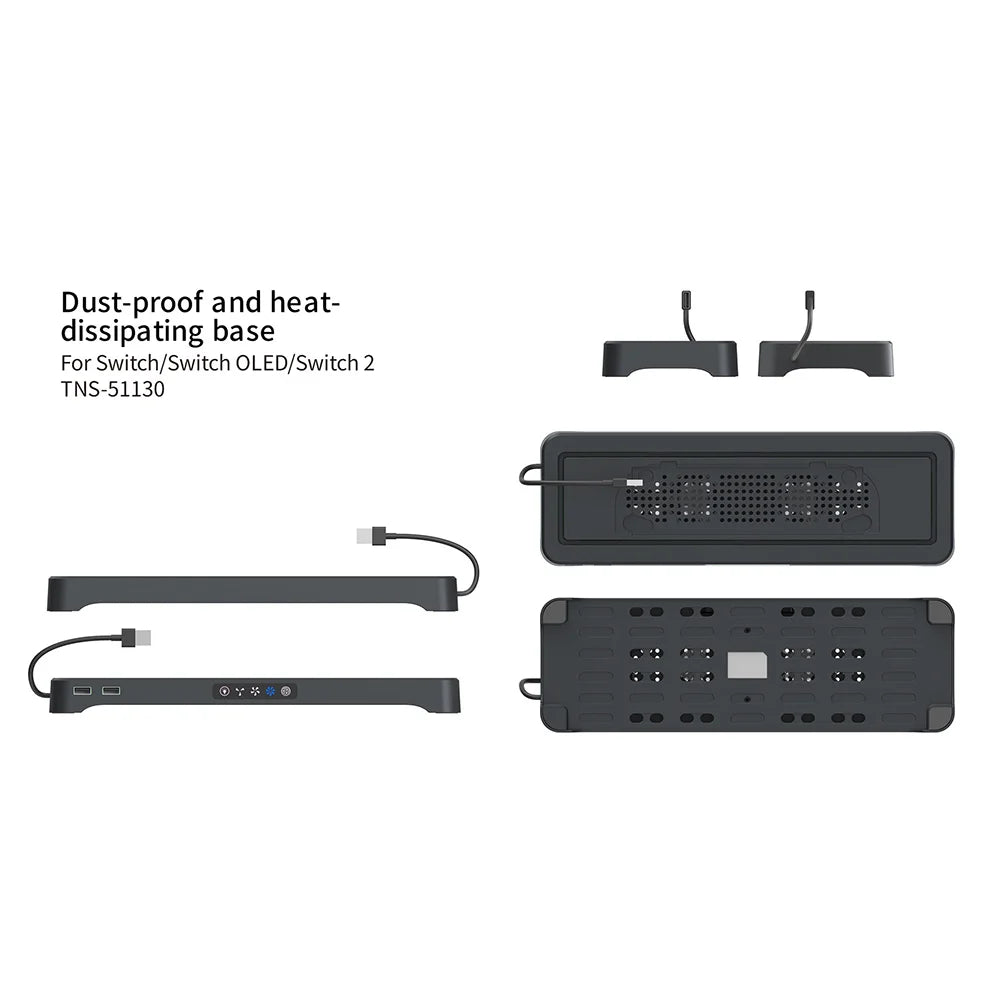 DOBE FOMIS ELECTRONICS TNS-51130 Cooling Stand for Nintendo Switch 2 / Switch OLED / Switch 3-Speed Intelligent Cooling Base - Black - 3