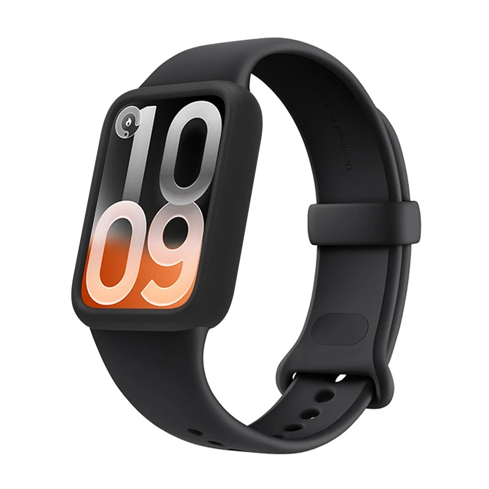 For Xiaomi Smart Band 10 Pro Watch Case Shock Absorbing Scratch Resistant Silicone Protective Cover - Black - 2