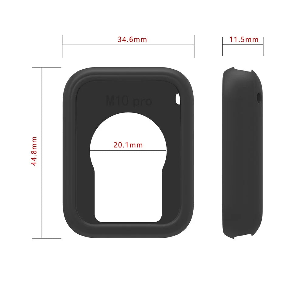 For Xiaomi Smart Band 10 Pro Watch Case Shock Absorbing Scratch Resistant Silicone Protective Cover - Black - 6