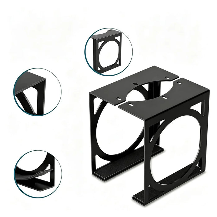 2Pcs Under Desk Mount for Xbox Series X Metal Bracket Hidden Installation Desktop Gaming Console Stand - Black - 6
