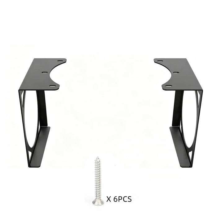 2Pcs Under Desk Mount for Xbox Series X Metal Bracket Hidden Installation Desktop Gaming Console Stand - Black - 7
