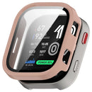 For Huami Amazfit Bip Max Hard PC Watch Case with Tempered Glass Screen Film - Pink - 1