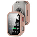 For Huami Amazfit Bip Max Hard PC Watch Case with Tempered Glass Screen Film - Pink - 3