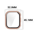For Huami Amazfit Bip Max Hard PC Watch Case with Tempered Glass Screen Film - Pink - 4