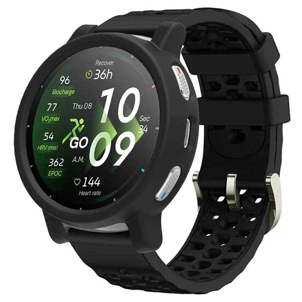 For Huami Amazfit Active 3 Protective Case Silicone Anti Scratch Watch Cover - Black - 3