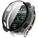 For Huami Amazfit Cheetah 2 Ultra Case Hard PC Watch Cover with Tempered Glass Screen Film - Matte Black - 1