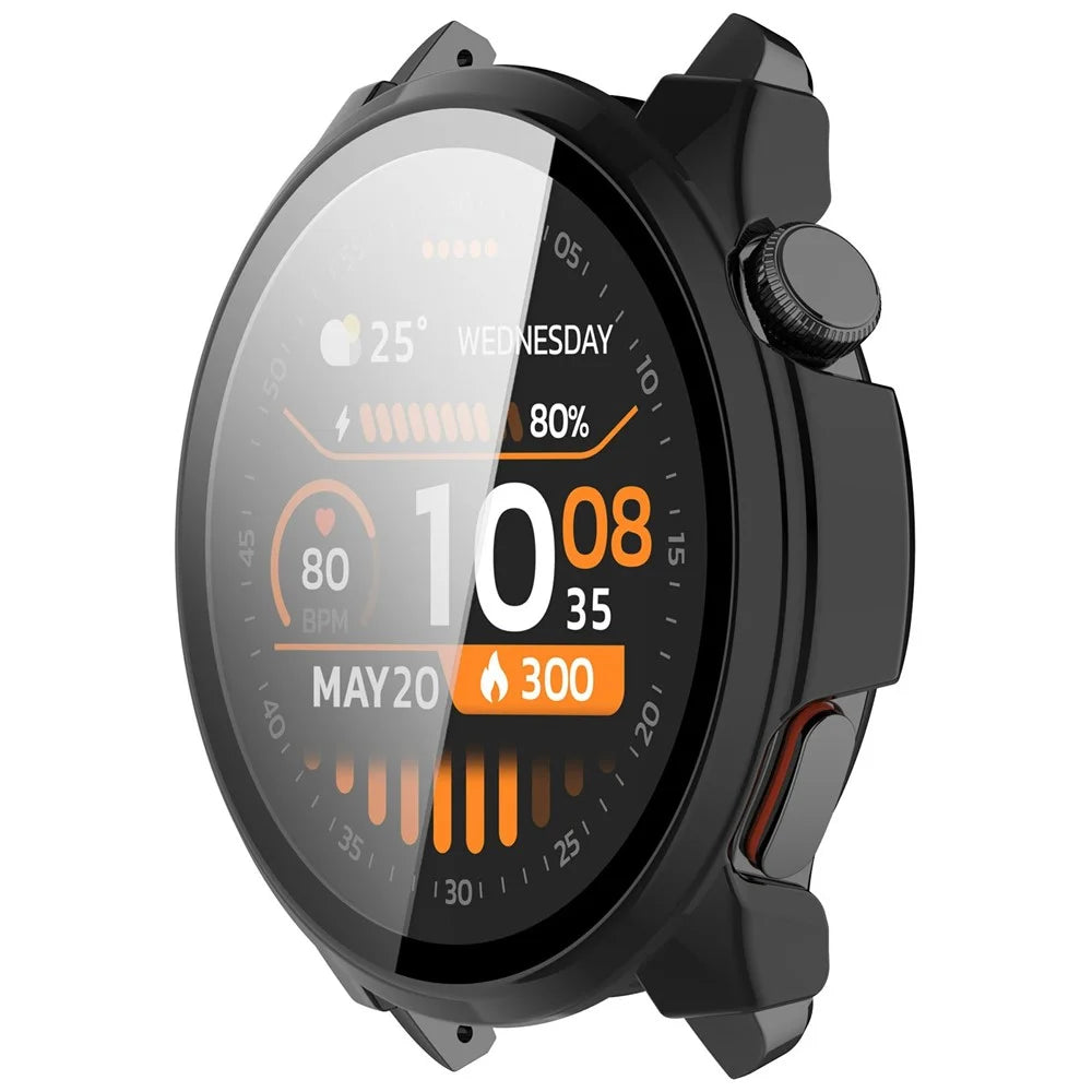 For Haylou Watch 4S Protective Case with Tempered Glass Screen Protector PC Watch Cover - Black - 3