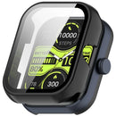 For Haylou Watch 4 Protective Case with Tempered Glass Screen Protector PC Watch Cover - Black - 1