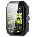 For Haylou Watch 4 Protective Case with Tempered Glass Screen Protector PC Watch Cover - Black - 3