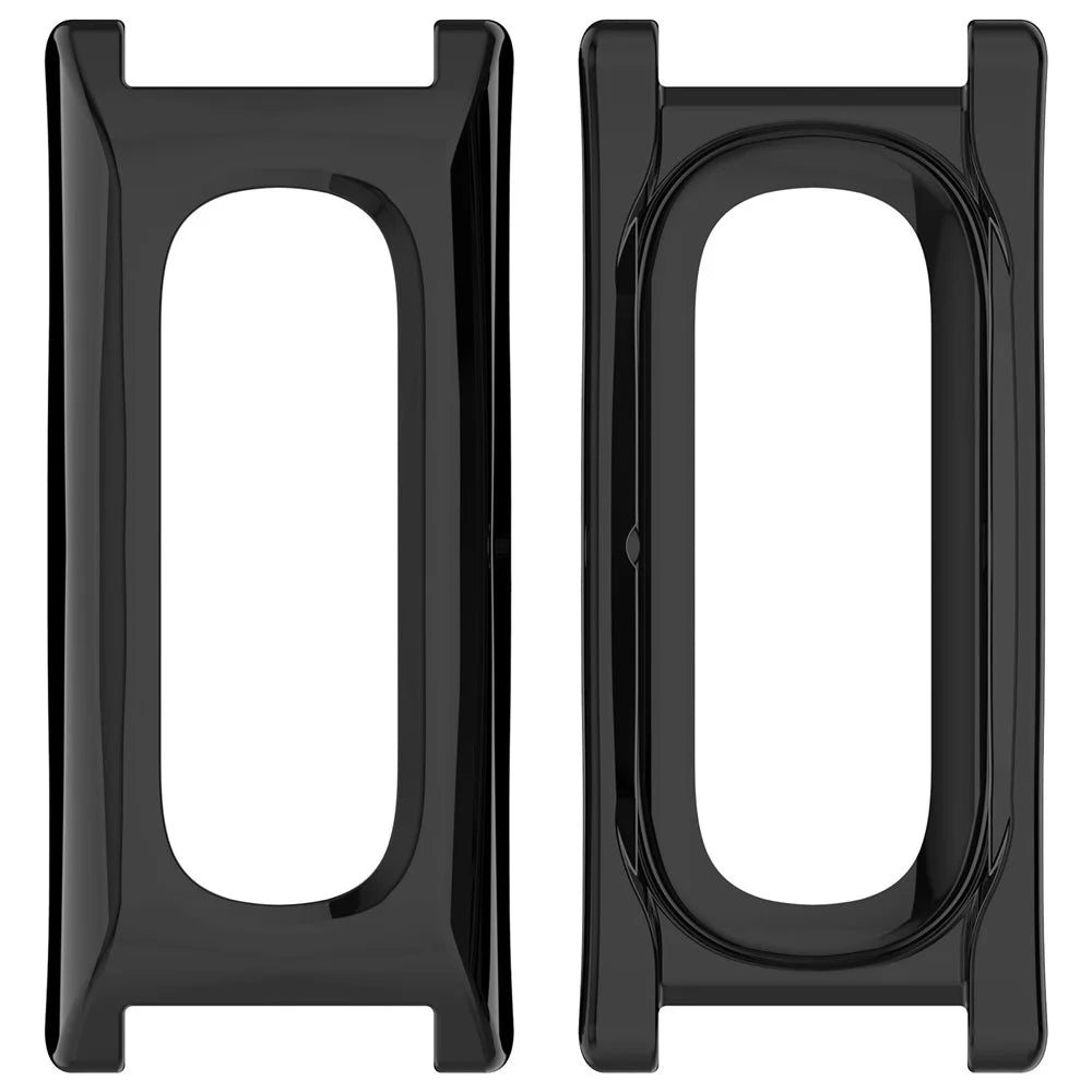 For Google Fitbit Air Watch Case 12mm Inner Diameter PC Protective Shell Cover - Glossy Black - 2